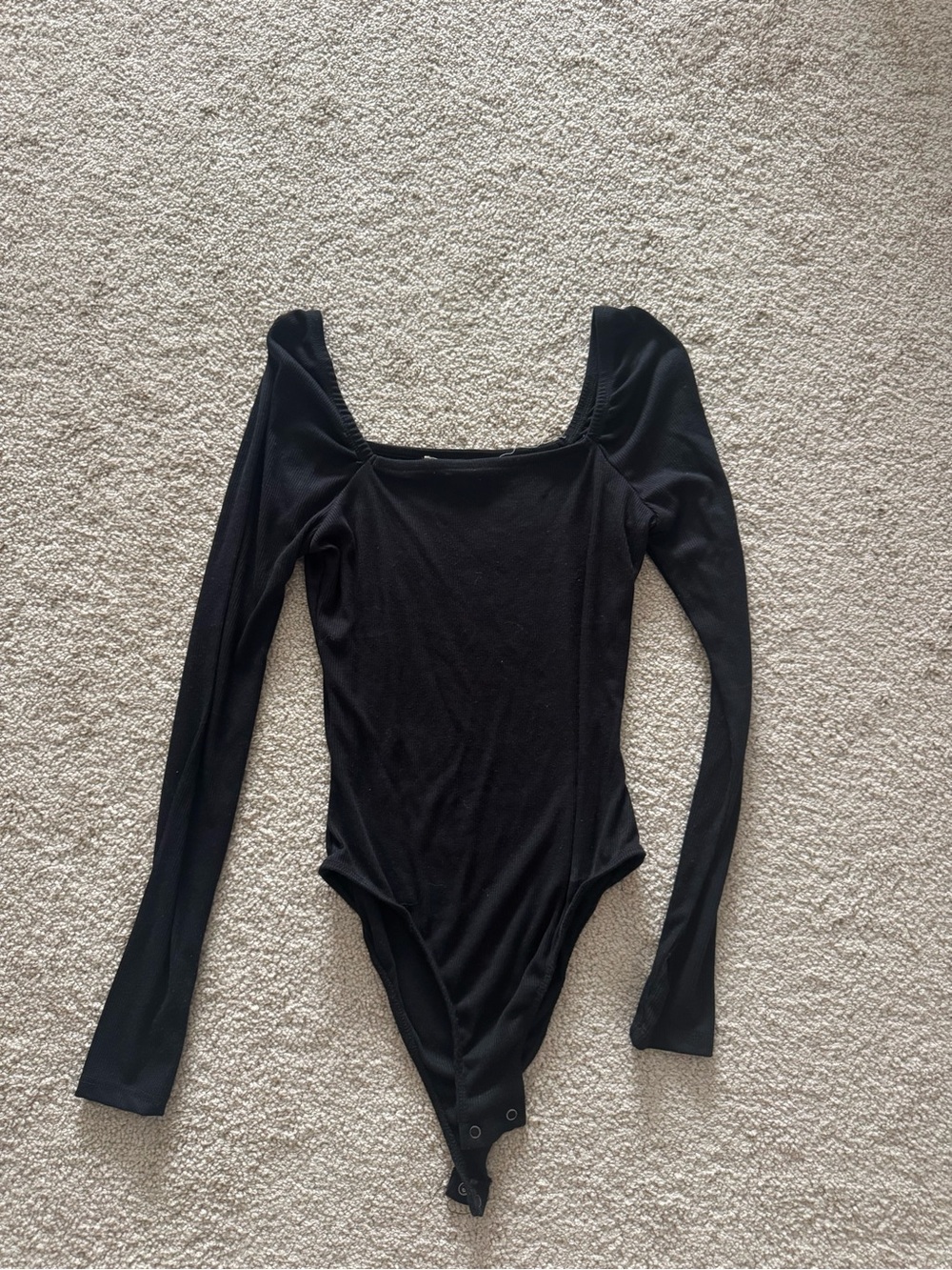 Kohl's Black Long Sleeve Square Neck Bodysuit